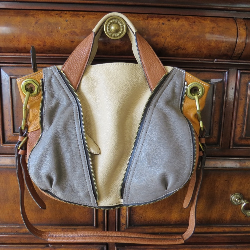 orYANY  Color Blocked Leather Handbag ~ Mint